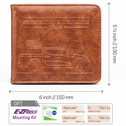 CANOPUS Car Registration and Insurance Holder, Magnetic Closure, Embossed Card Document Holder, Vehicle Glove Box Organizer, Wallet for Auto, SUV, Motorcycle, Truck, Waterproof